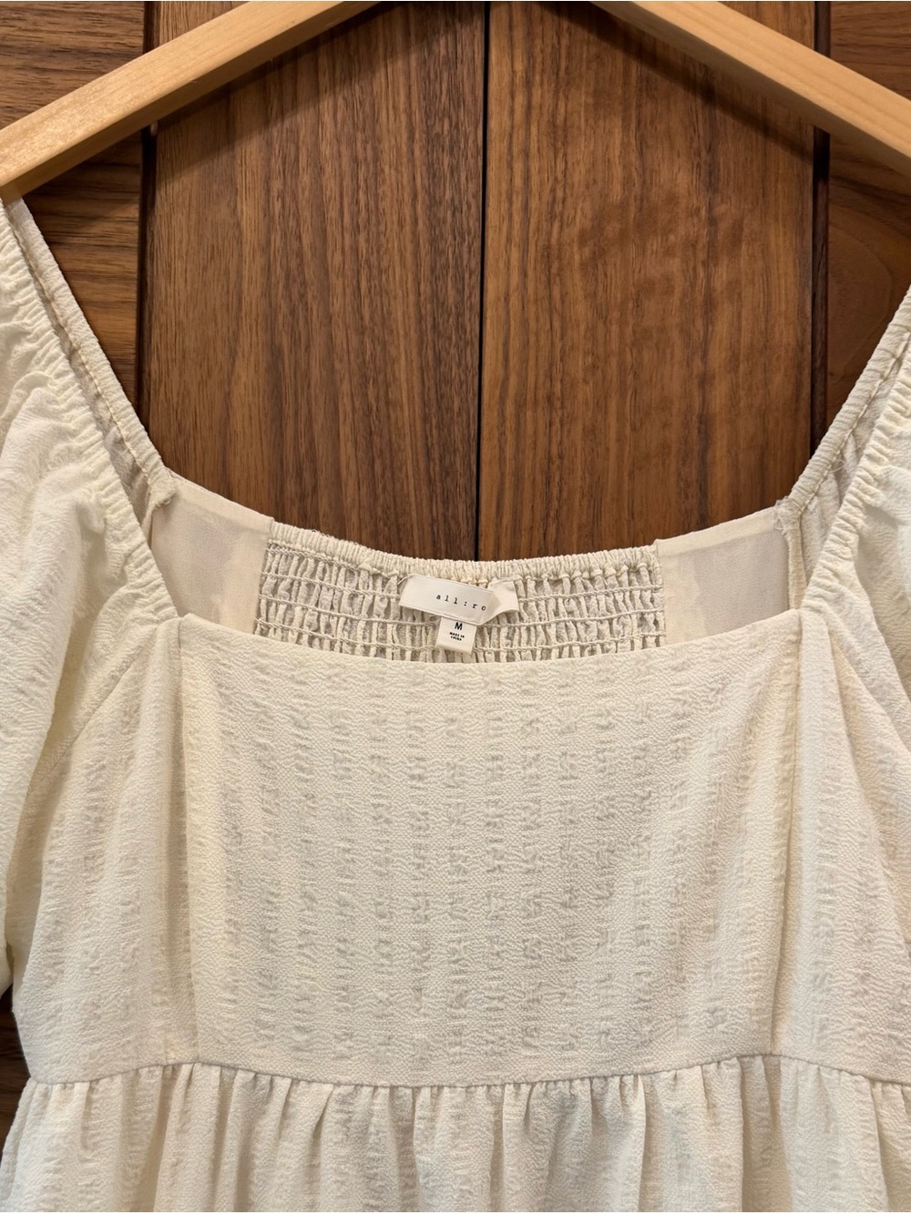 All Row NWT Cream Square-Neck Puff Sleeve Maxi Dress Boho Cottagecore Medium - Picture 5 of 15